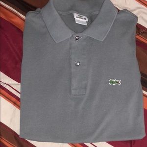 Gray Lacoste Polo Shirt Large - Good Condition